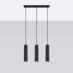 Sollux Lighting Karbon lampa wisząca 3x10 W czarna SL.1575
