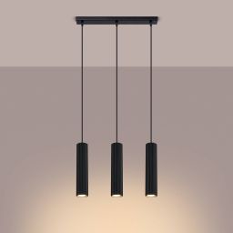 Sollux Lighting Karbon lampa wisząca 3x10 W czarna SL.1575