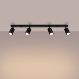 Sollux Lighting Karbon lampa podsufitowa 4x10 W czarna SL.1584