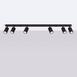 Sollux Lighting Karbon lampa podsufitowa 6x10 W czarna SL.1585