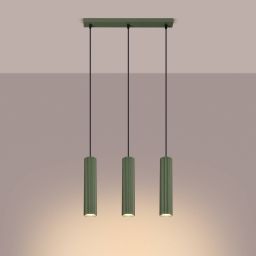 Sollux Lighting Karbon lampa wisząca 3x10 W zielona SL.1613