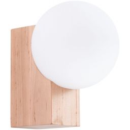 Sollux Lighting Bulbo kinkiet 1x8 W biały-drewno SL.1682