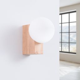 Sollux Lighting Bulbo kinkiet 1x8 W biały-drewno SL.1682