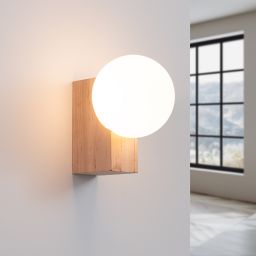 Sollux Lighting Bulbo kinkiet 1x8 W biały-drewno SL.1682