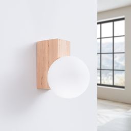 Sollux Lighting Bulbo kinkiet 1x8 W biały-drewno SL.1682