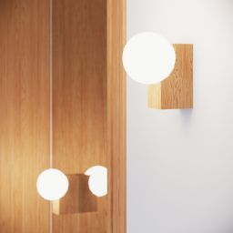 Sollux Lighting Bulbo kinkiet 1x8 W biały-drewno SL.1682