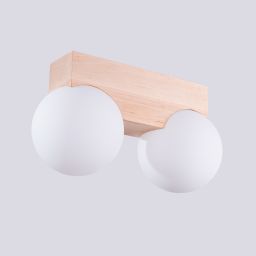 Sollux Lighting Bulbo lampa podsufitowa 2x8 W biała-drewno SL.1683