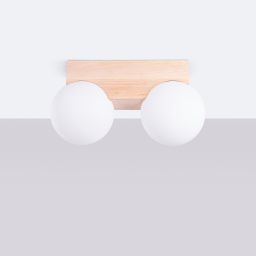 Sollux Lighting Bulbo lampa podsufitowa 2x8 W biała-drewno SL.1683