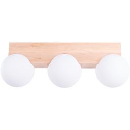 Sollux Lighting Bulbo lampa podsufitowa 3x8 W biała-drewno SL.1684
