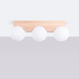 Sollux Lighting Bulbo lampa podsufitowa 3x8 W biała-drewno SL.1684