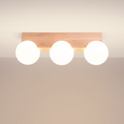 Sollux Lighting Bulbo lampa podsufitowa 3x8 W biała-drewno SL.1684