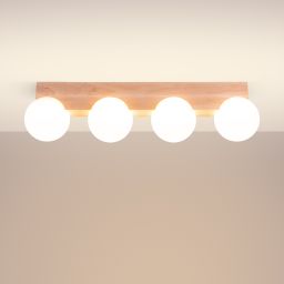 Sollux Lighting Bulbo lampa podsufitowa 4x8 W biała-drewno SL.1685