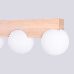 Sollux Lighting Bulbo lampa podsufitowa 4x8 W biała-drewno SL.1685