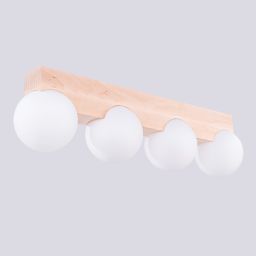 Sollux Lighting Bulbo lampa podsufitowa 4x8 W biała-drewno SL.1685