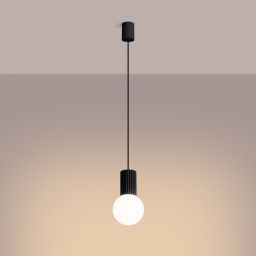 Sollux Lighting Halo lampa wisząca 1x8 W biała-czarna SL.1714