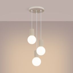 Sollux Lighting Halo lampa wisząca 3x8 W biała-beżowa SL.1720