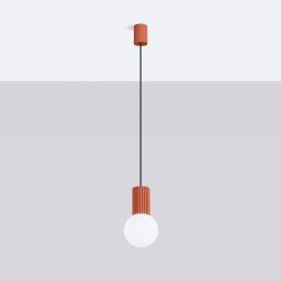 Sollux Lighting Halo lampa wisząca 1x8 W biała-czerwona SL.1729