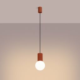 Sollux Lighting Halo lampa wisząca 1x8 W biała-czerwona SL.1729