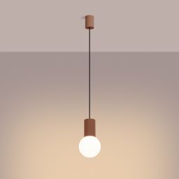 Sollux Lighting Halo lampa wisząca 1x8 W biała-mocca SL.1734