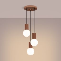 Sollux Lighting Halo lampa wisząca 3x8 W biała/mocca SL.1735