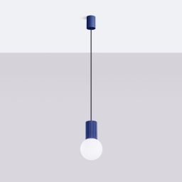 Sollux Lighting Halo lampa wisząca 1x8 W biała-ultramaryna SL.1739