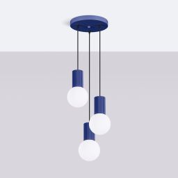 Sollux Lighting Halo lampa wisząca 3x8 W biała-ultramaryna SL.1740