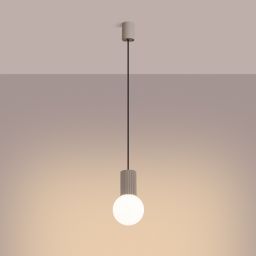 Sollux Lighting Halo lampa wisząca 1x8 W biała-taupe SL.1744