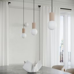 Sollux Lighting Halo lampa wisząca 1x8 W biała-taupe SL.1744