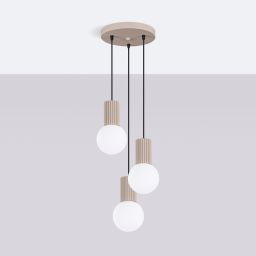 Sollux Lighting Halo lampa wisząca 3x8 W biała/taupe SL.1745