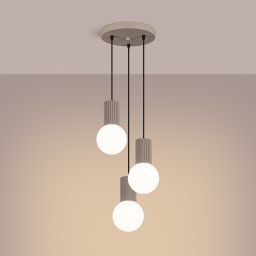Sollux Lighting Halo lampa wisząca 3x8 W biała/taupe SL.1745