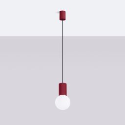 Sollux Lighting Halo lampa wisząca 1x8 W biała-burgund SL.1749