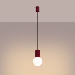 Sollux Lighting Halo lampa wisząca 1x8 W biała-burgund SL.1749