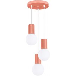 Sollux Lighting Halo lampa wisząca 3x8 W biała/brzoskwiniowa SL.1755