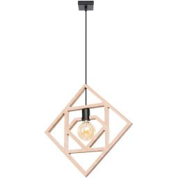 Sollux Lighting Caro lampa wisząca 1x15 W czarna-naturalne drewno SL.1757