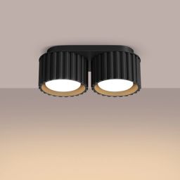 Sollux Lighting Aura lampa podsufitowa 2x10 W czarna SL.1788
