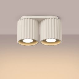 Sollux Lighting Aura lampa podsufitowa 2x10 W beżowa SL.1790