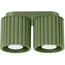 Sollux Lighting Aura lampa podsufitowa 2x10 W zielona oliwkowa SL.1795