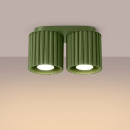 Sollux Lighting Aura lampa podsufitowa 2x10 W zielona oliwkowa SL.1795