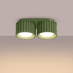 Sollux Lighting Aura lampa podsufitowa 2x10 W zielona oliwkowa SL.1798