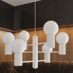 Sollux Lighting Halo lampa wisząca 6x8 W biała SL.1829