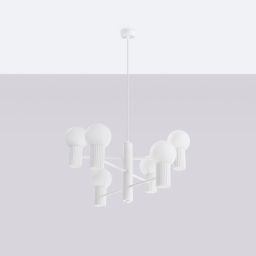 Sollux Lighting Halo lampa wisząca 6x8 W biała SL.1829