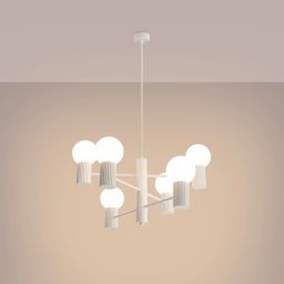 Sollux Lighting Halo lampa wisząca 6x8 W biała SL.1829