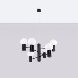 Sollux Lighting Halo lampa wisząca 6x8 W czarna SL.1830