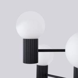 Sollux Lighting Halo lampa wisząca 6x8 W czarna SL.1830