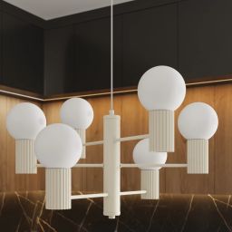 Sollux Lighting Halo lampa wisząca 6x8 W beżowa SL.1831