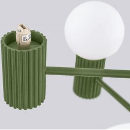 Sollux Lighting Halo lampa wisząca 6x8 W zielona oliwkowa SL.1832