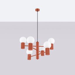 Sollux Lighting Halo lampa wisząca 6x8 W ochra czerwona SL.1833
