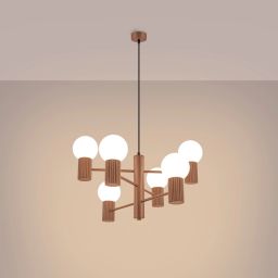 Sollux Lighting Halo lampa wisząca 6x8 W mocca SL.1834