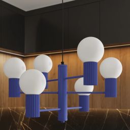 Sollux Lighting Halo lampa wisząca 6x8 W ultramaryna SL.1835