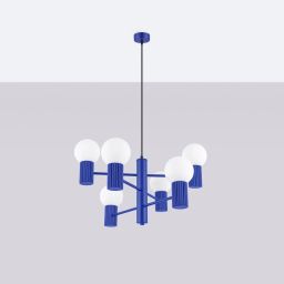 Sollux Lighting Halo lampa wisząca 6x8 W ultramaryna SL.1835